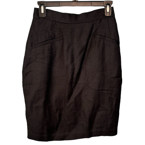 The Limited Black Linen Blend Pencil Skirt. Knee Length. Lined. Size 6 - Picture 1 of 10